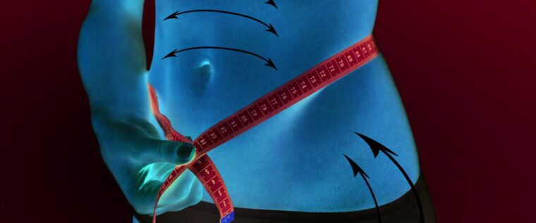 reduction of subcutaneous fat from the abdomen and sides as a result of losing weight in a week